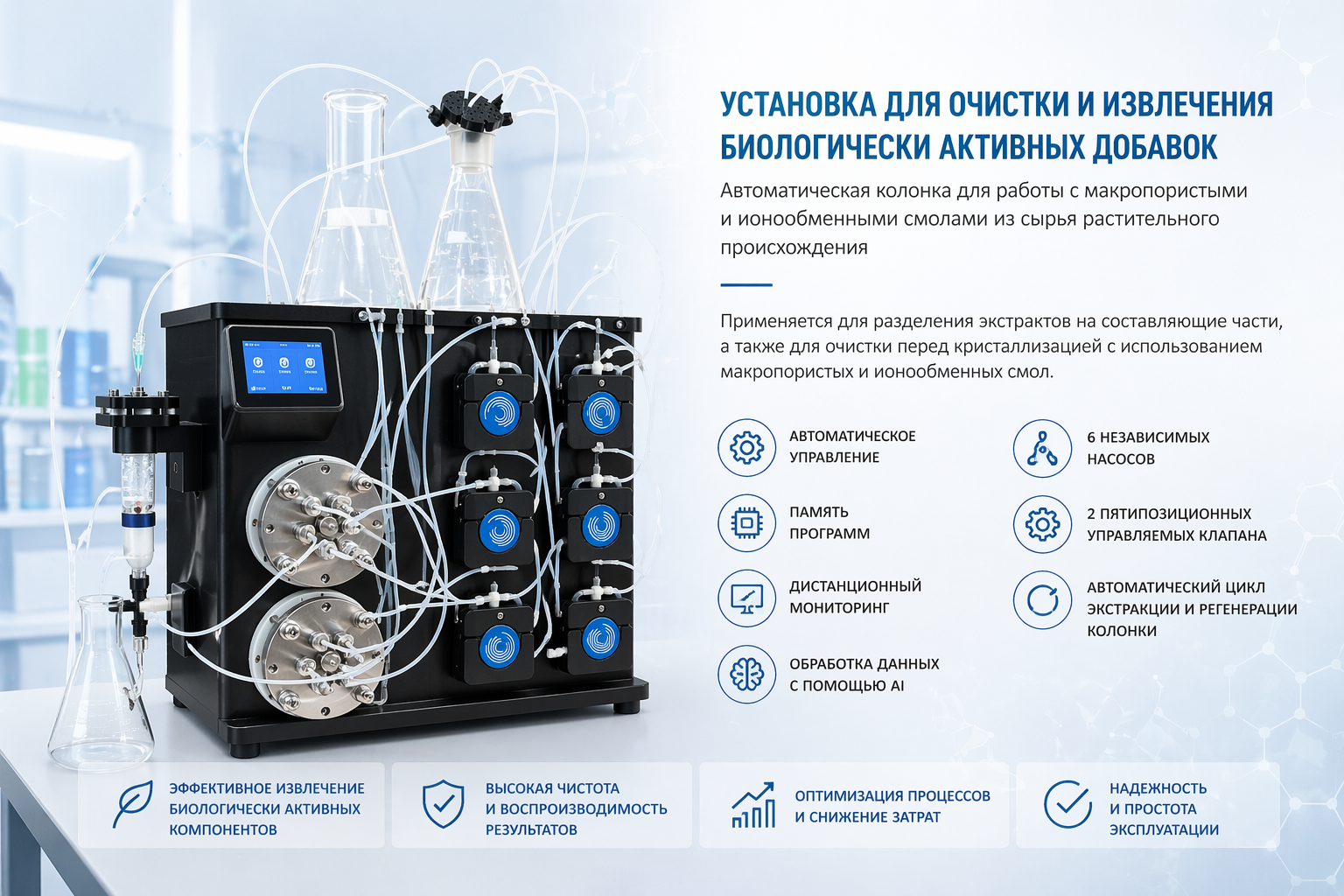 Automatic purification and extraction column